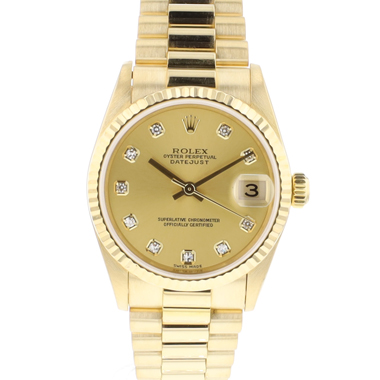 Rolex - Datejust 31 Yellow Gold Champagne Diamond Dial