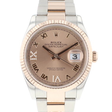 Rolex - Datejust 36  Steel/Everose Roman Diamond Dial