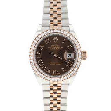 Rolex - Datejust 28 Lady Steel / Everose Gold Choco Roman Dial