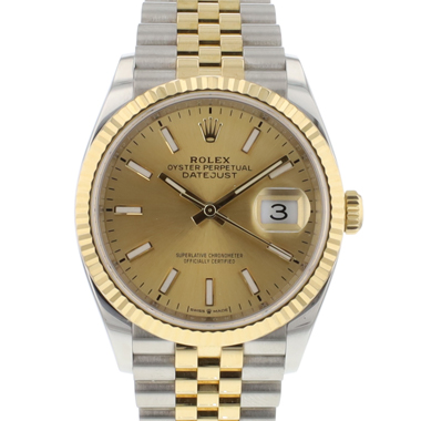 Rolex - Datejust 36 Steel/Gold Jubilee Champagne Dial